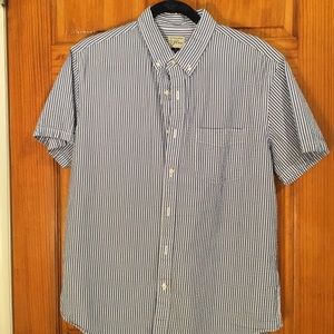 J. Crew Seersucker short sleeve button down,  L